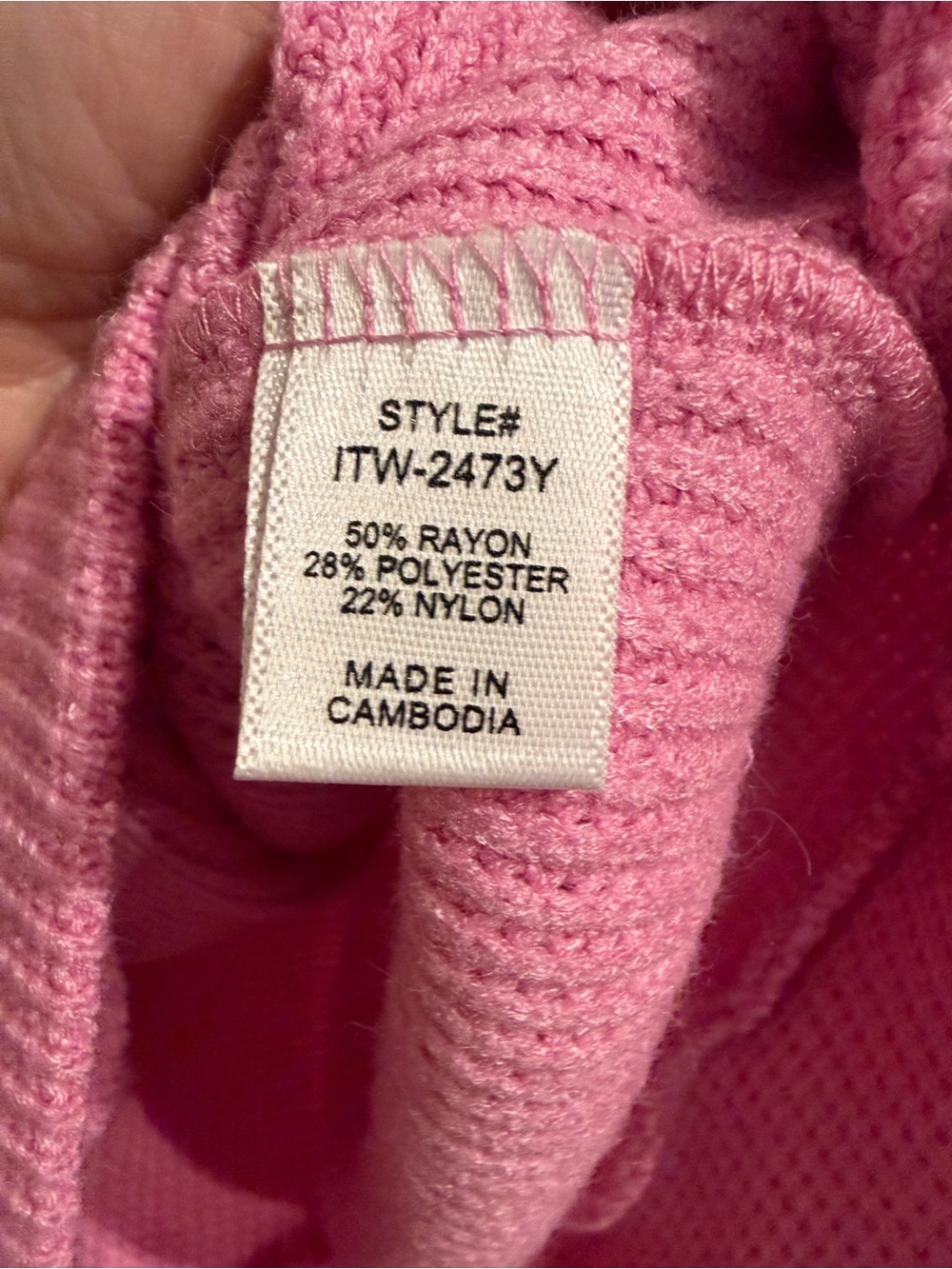 Zenana Outfitters Pink Short Sleeve Waffle Knit Top - Picture 5 of 8